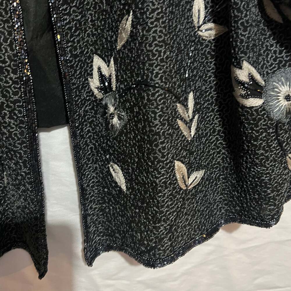 Adrianna Papell Occasions Silk Beaded Floral Evening Jacket 22W - Picture 2 of 3